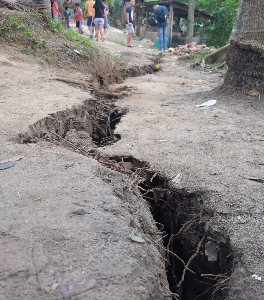A surface rupture after the high-intensity Mindanao earthquakes