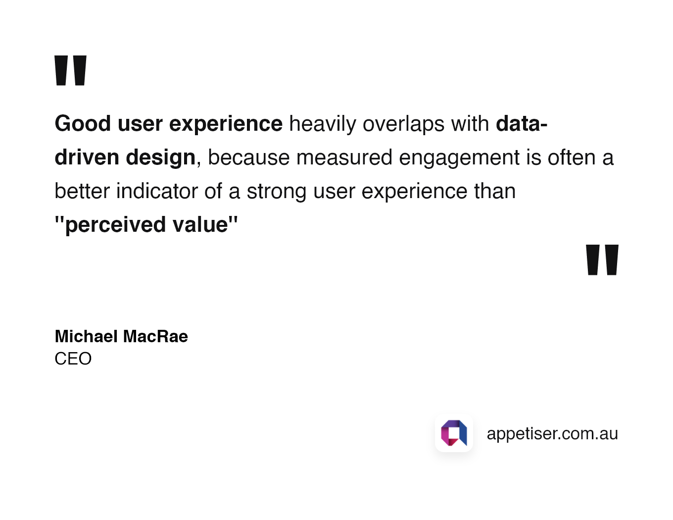 HAMAD: Michael MacRae quote about good UX