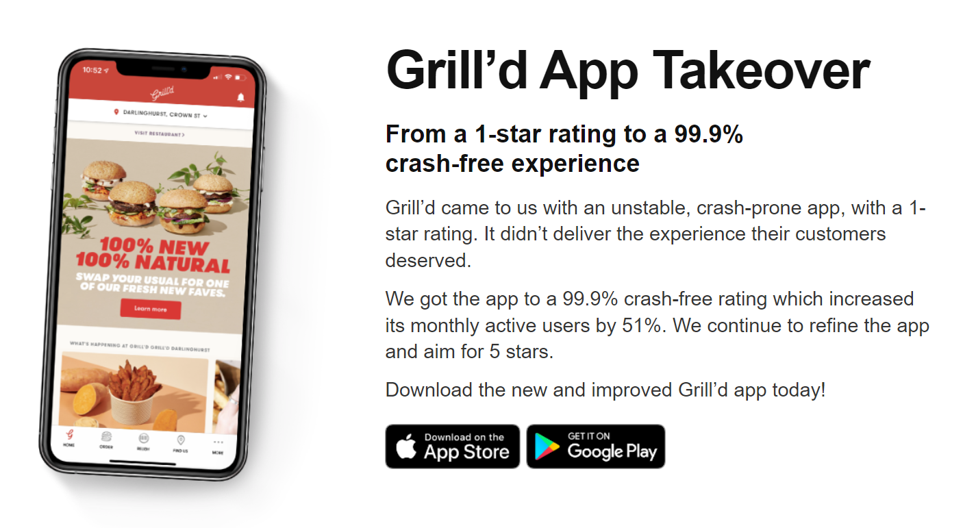 QTAAAD: Grill'd app screenshots