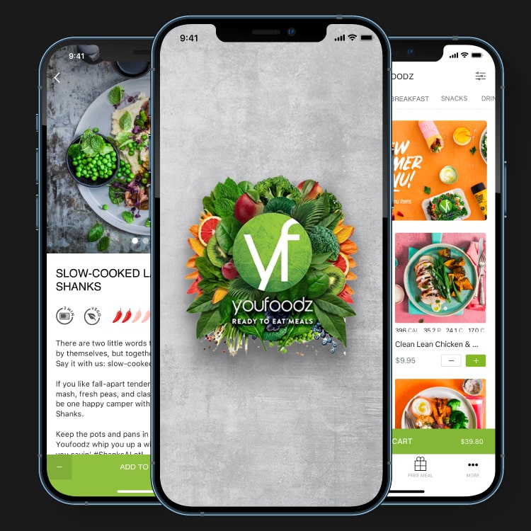 Youfoodz Home Screen by Appetiser App Development