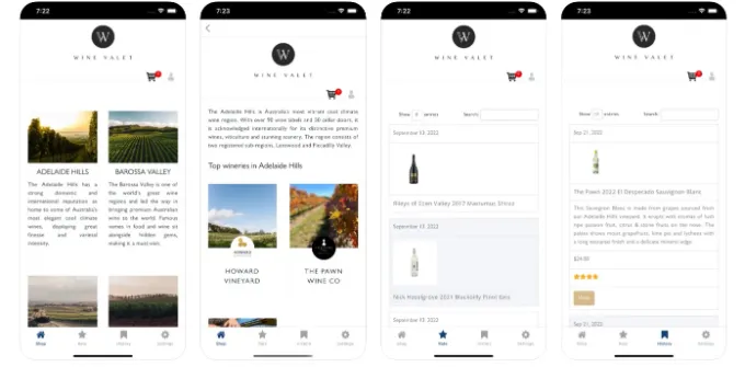 MVPE: wine vallet app