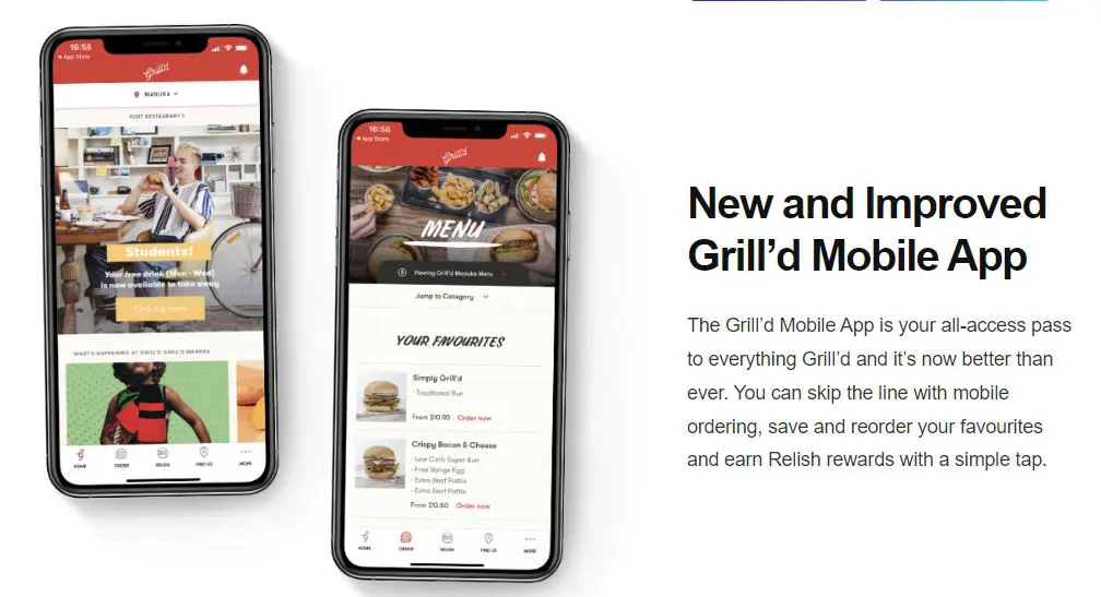 app monetization - Grill'd app