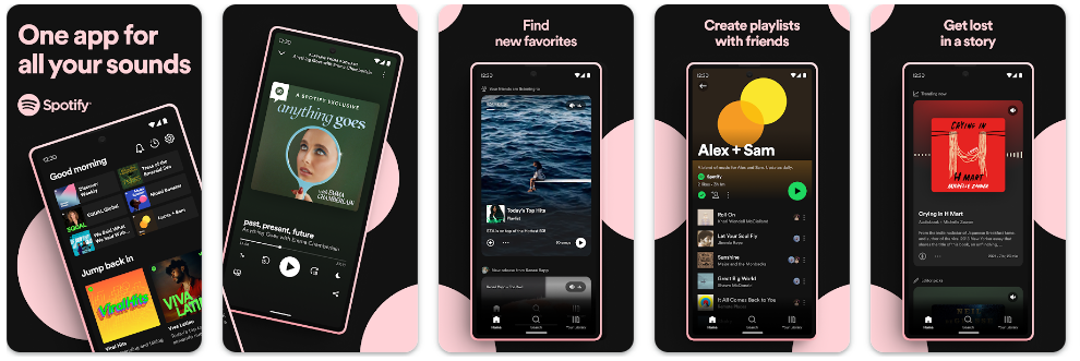 AI: Spotify app screenshots