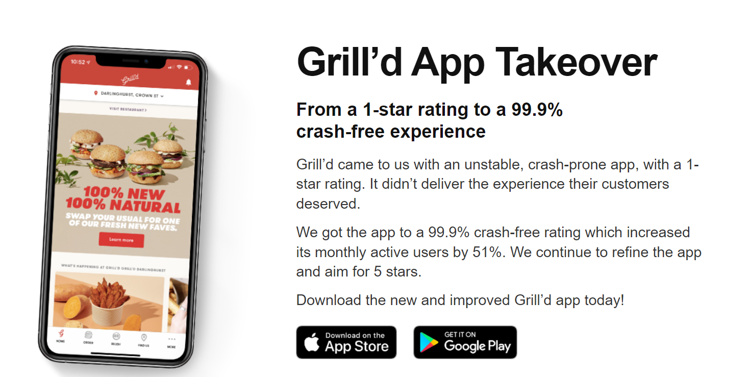 MAUA: Grill'd app screenshot