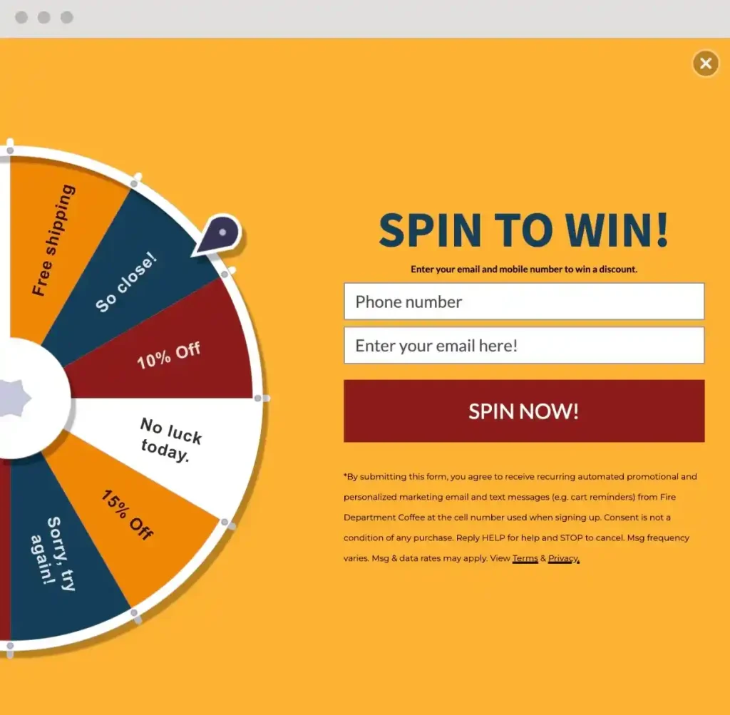 MA: spin to win ad