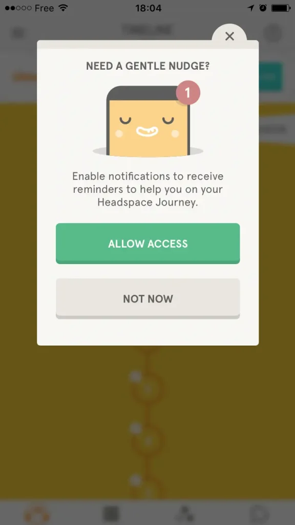 NU: headspace sample notification