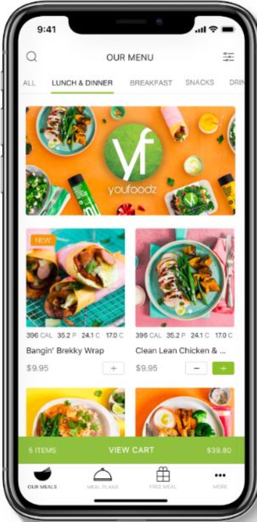 CAM: YouFoodz menu screenshot