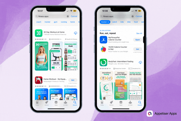 HTDAI: Image of App Store showing fitness apps and categories