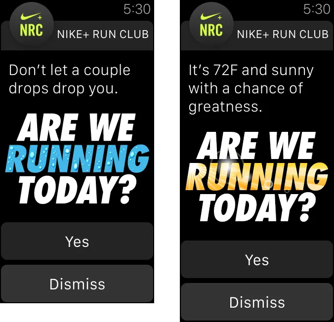 NU: nike run club notification