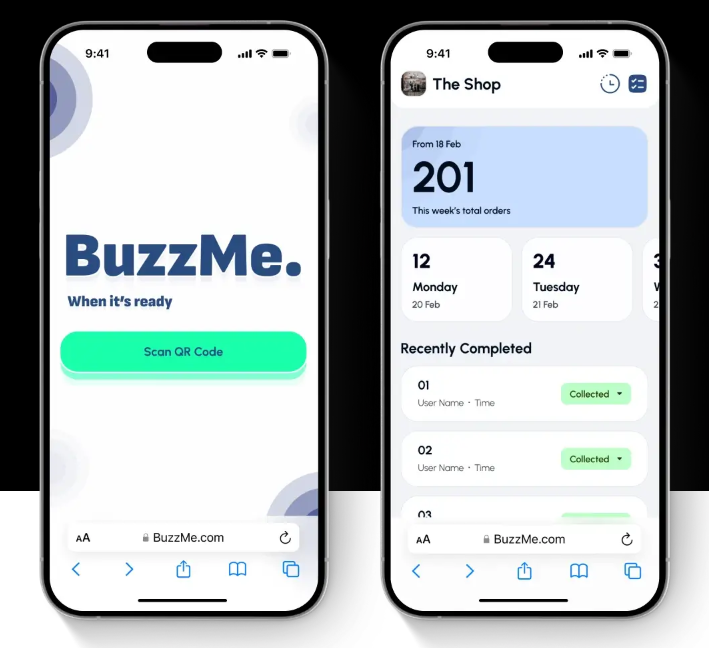 NAVWA: BuzzMe app screenshots on mobile phones