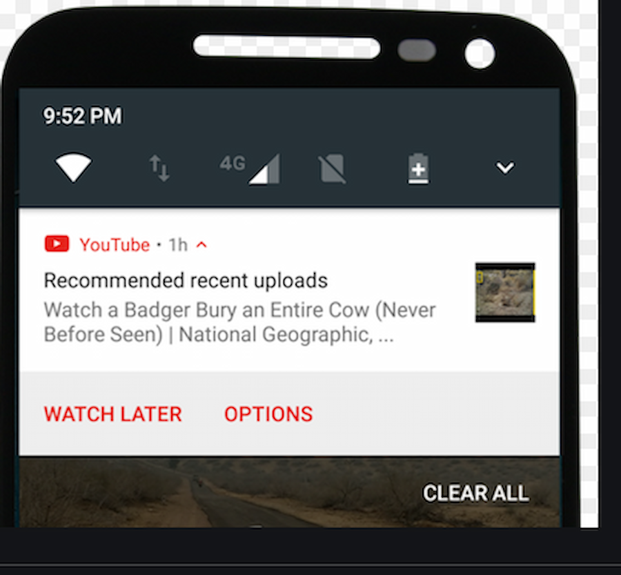 NAVWA: YouTube native app push notification