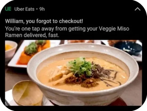 NU: uber eats notification example