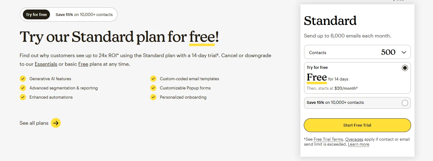 APM: Mailchimp free trial