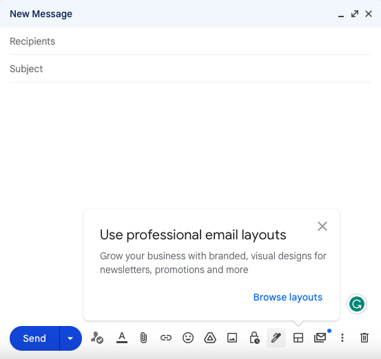 IM Gmail tooltip example screenshot