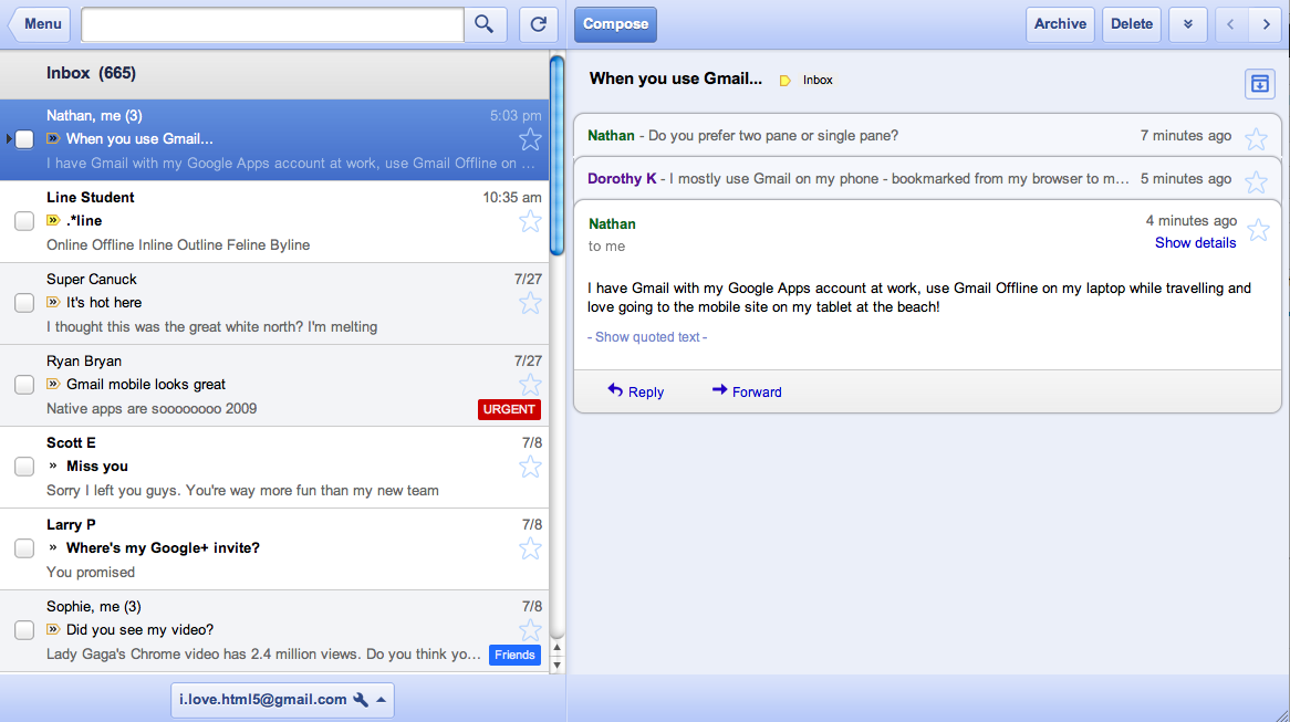 AVR: Gmail web app