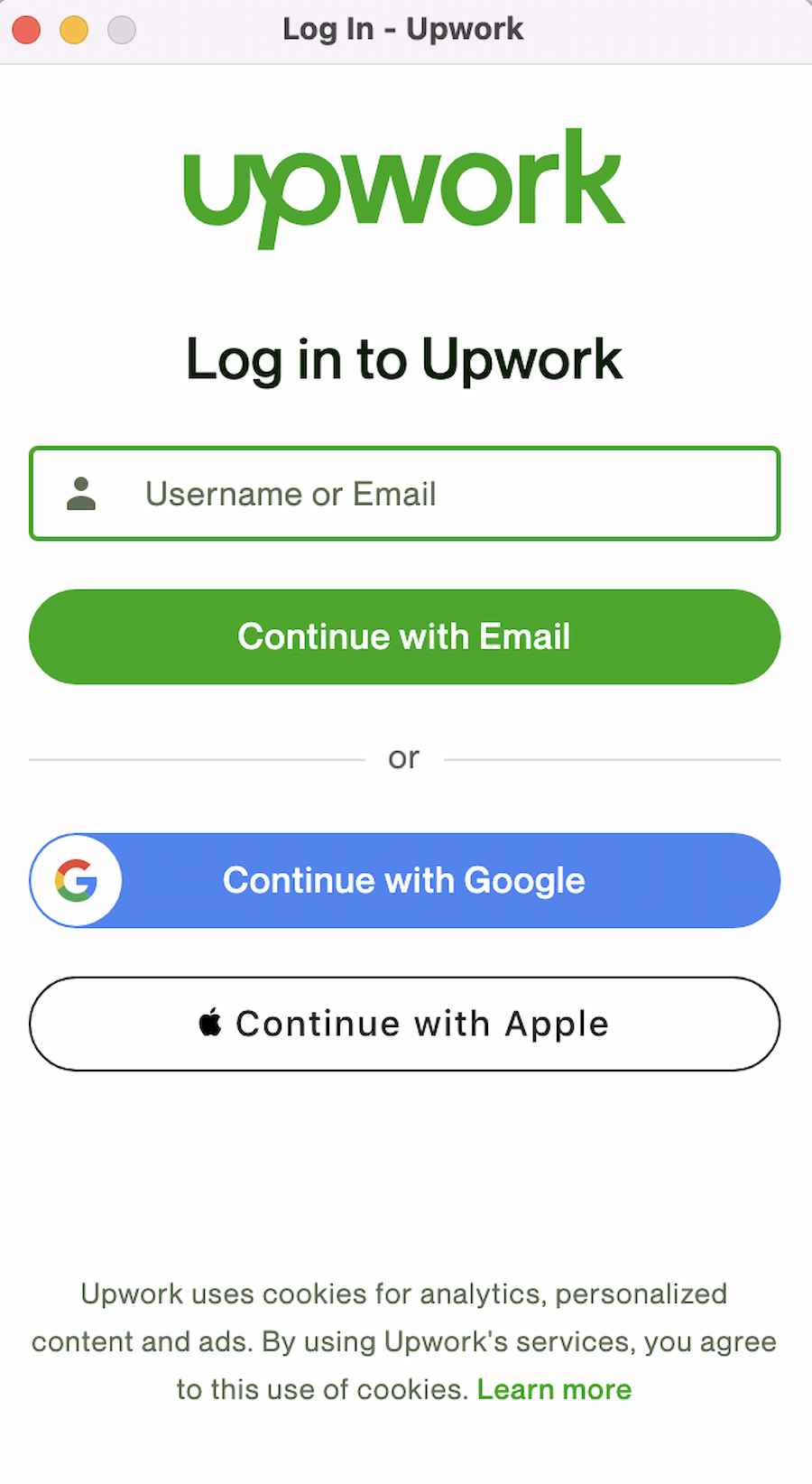 AVR: Upwork web app