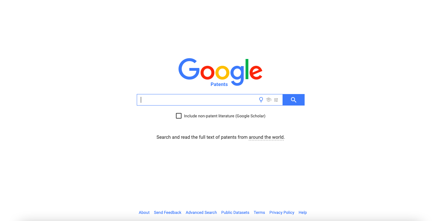 HPAI: Image of Google Patents website