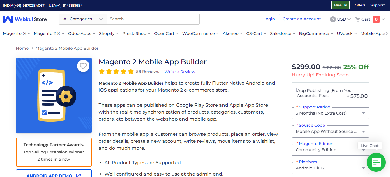 AFM: Mobikul Mobile App Builder for Magento 2 by Webkul
