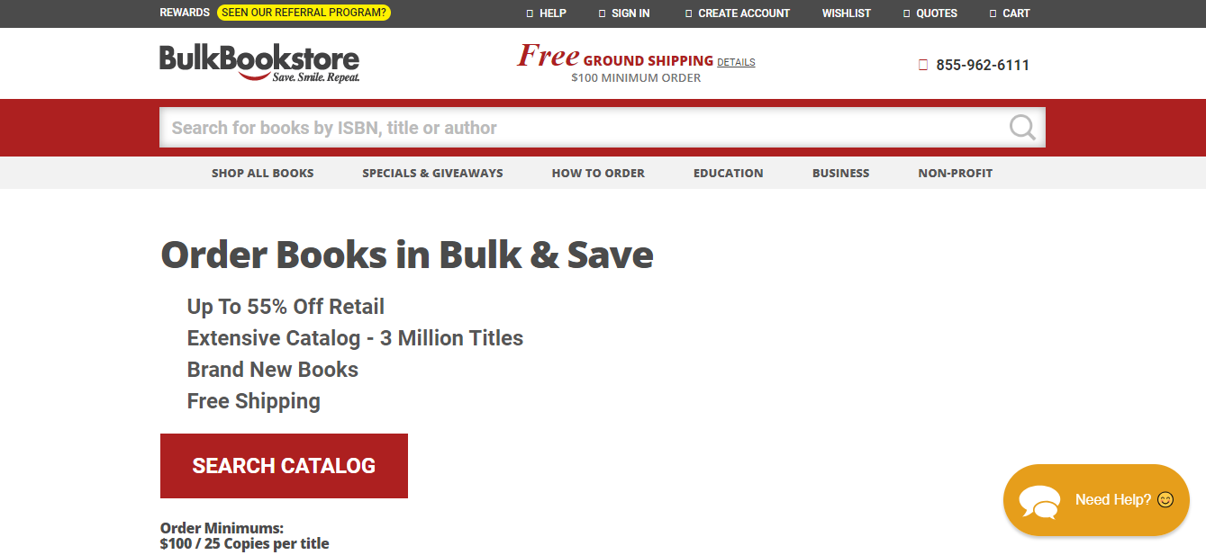 BE: Bulk Bookstore home page