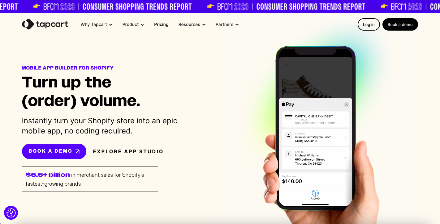 BSMA: Best Shopify mobile apps image of Tapcart