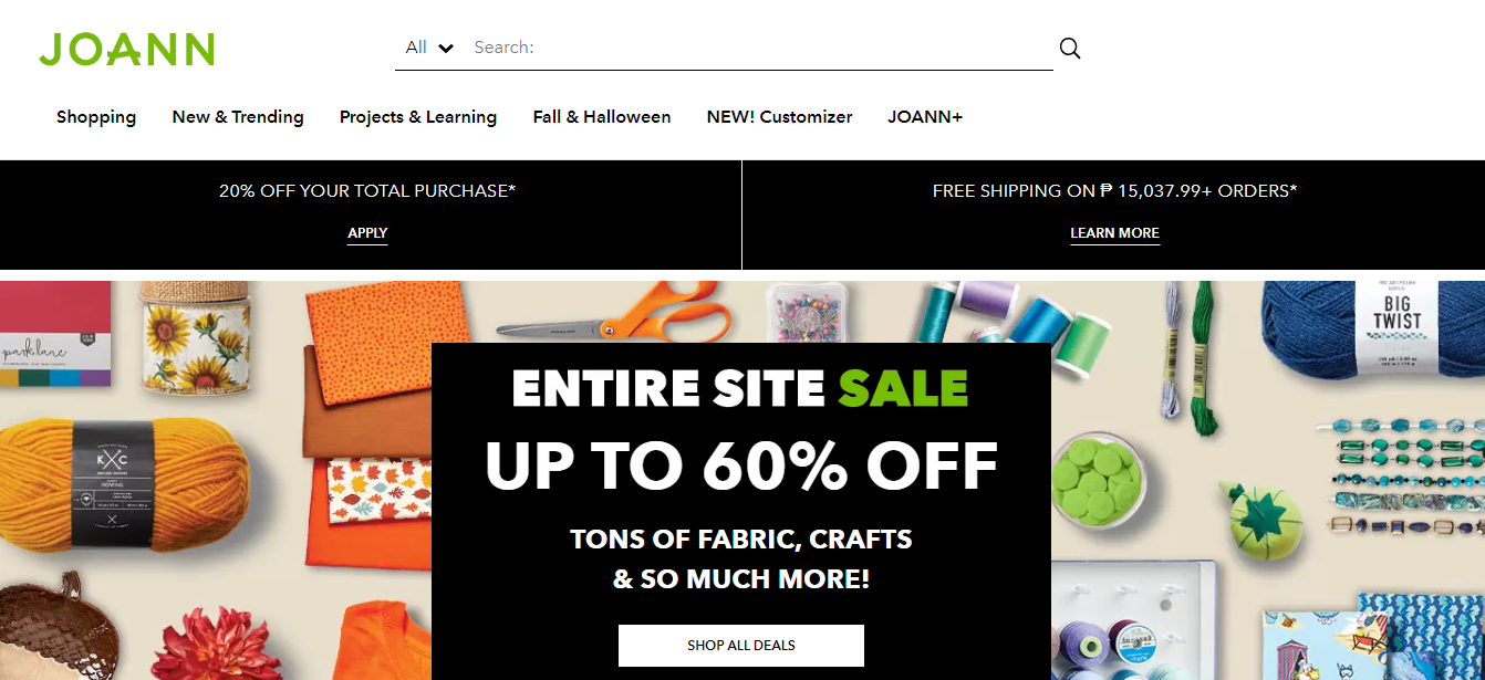 EA: JOANN Fabric and Craft Stores home page