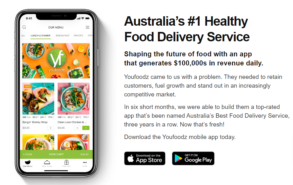 EA: Youfoodz mobile app by Appetiser Apps