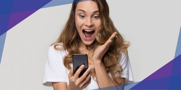 A woman browsing retail app