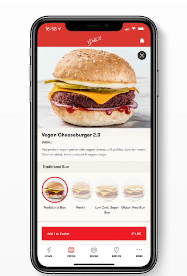 SQA: Grill'd mobile app screenshot