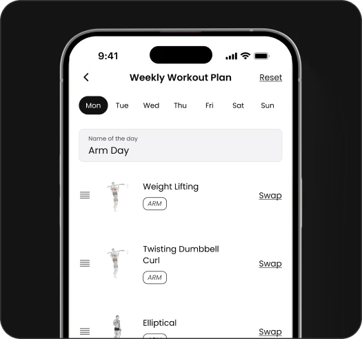 Actify App Customised Workout Feature