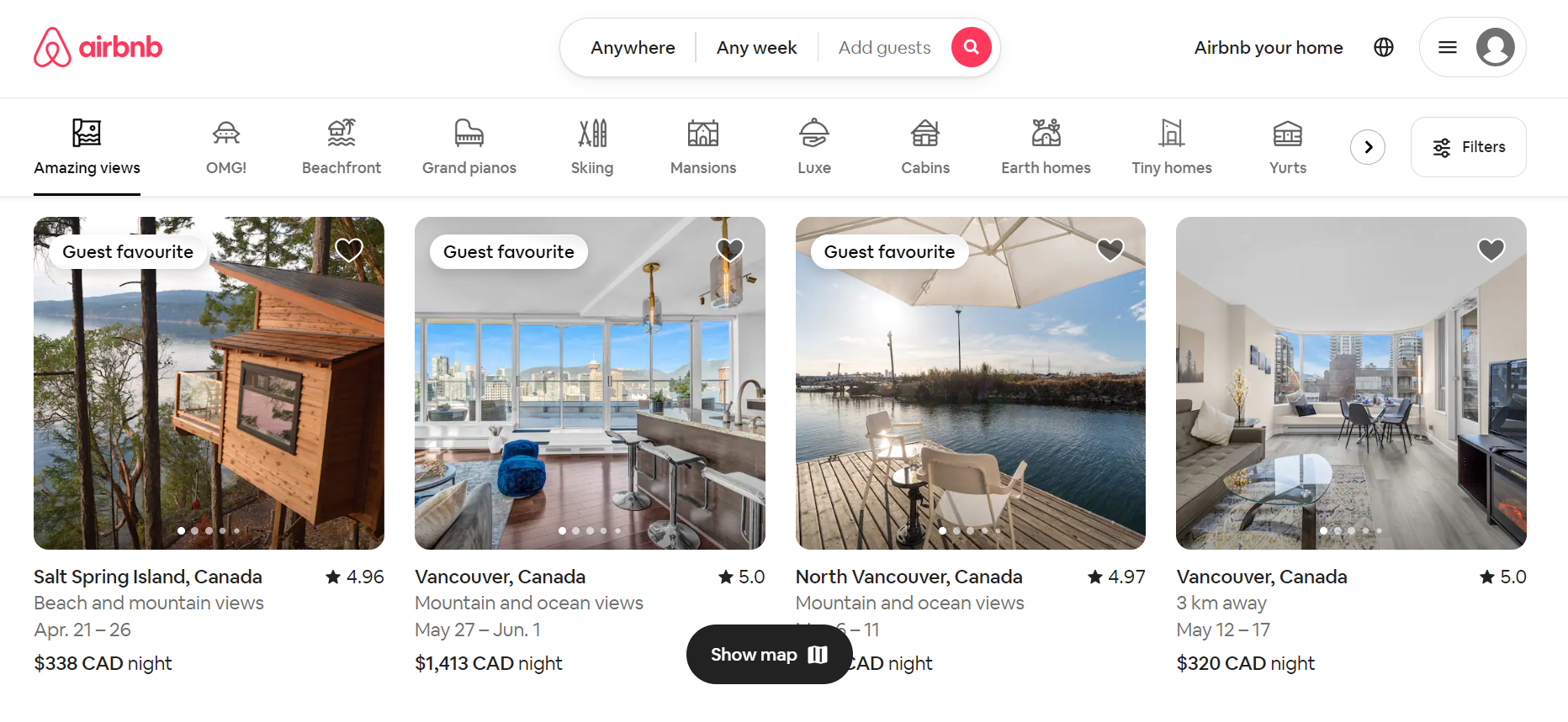WADE: Airbnb app screenshot
