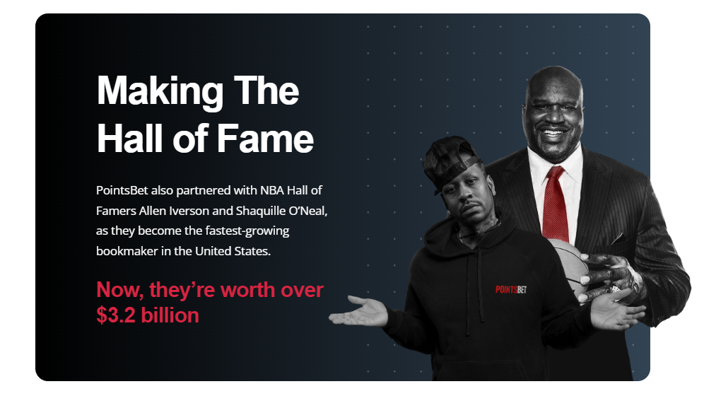 HTDAWA: Image showing PointsBet web app partners Allen Iverson and Shaquille O'Neal
