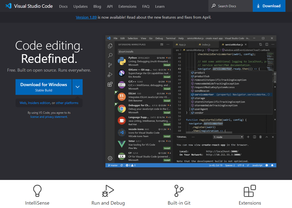 IADT: Visual Studio Code home page