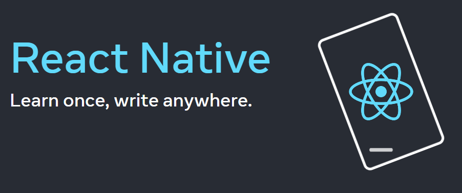 MADT: Logo of mobile app development tool React Native and its related slogan