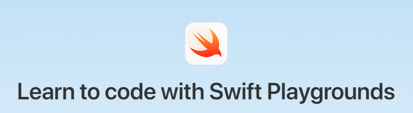 MADT: Logo of mobile app development tool Swift Playgrounds and a CTA to learn the tool