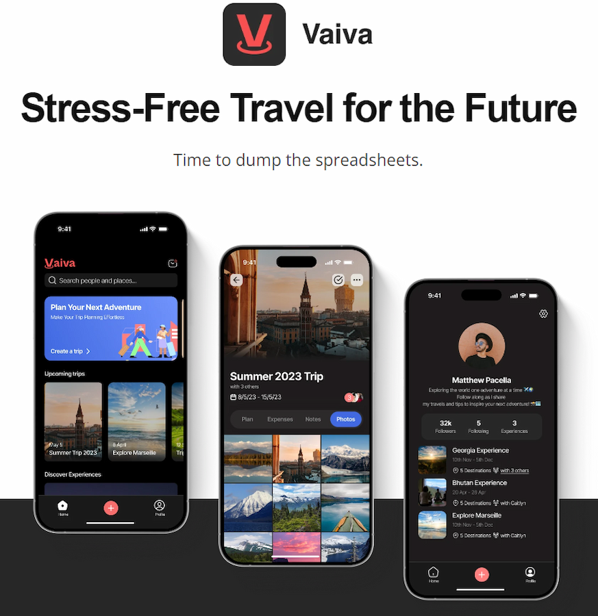 MAIS: Vaiva travel app screenshots and its value proposition