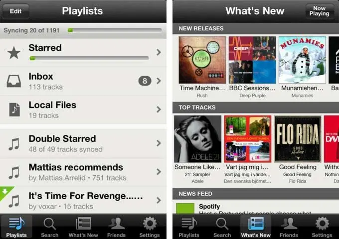 HCMA - Image of Spotify music app in 2012