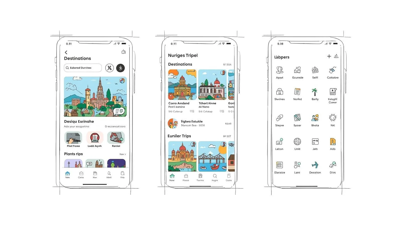 HTCATA: sample travel app sketch