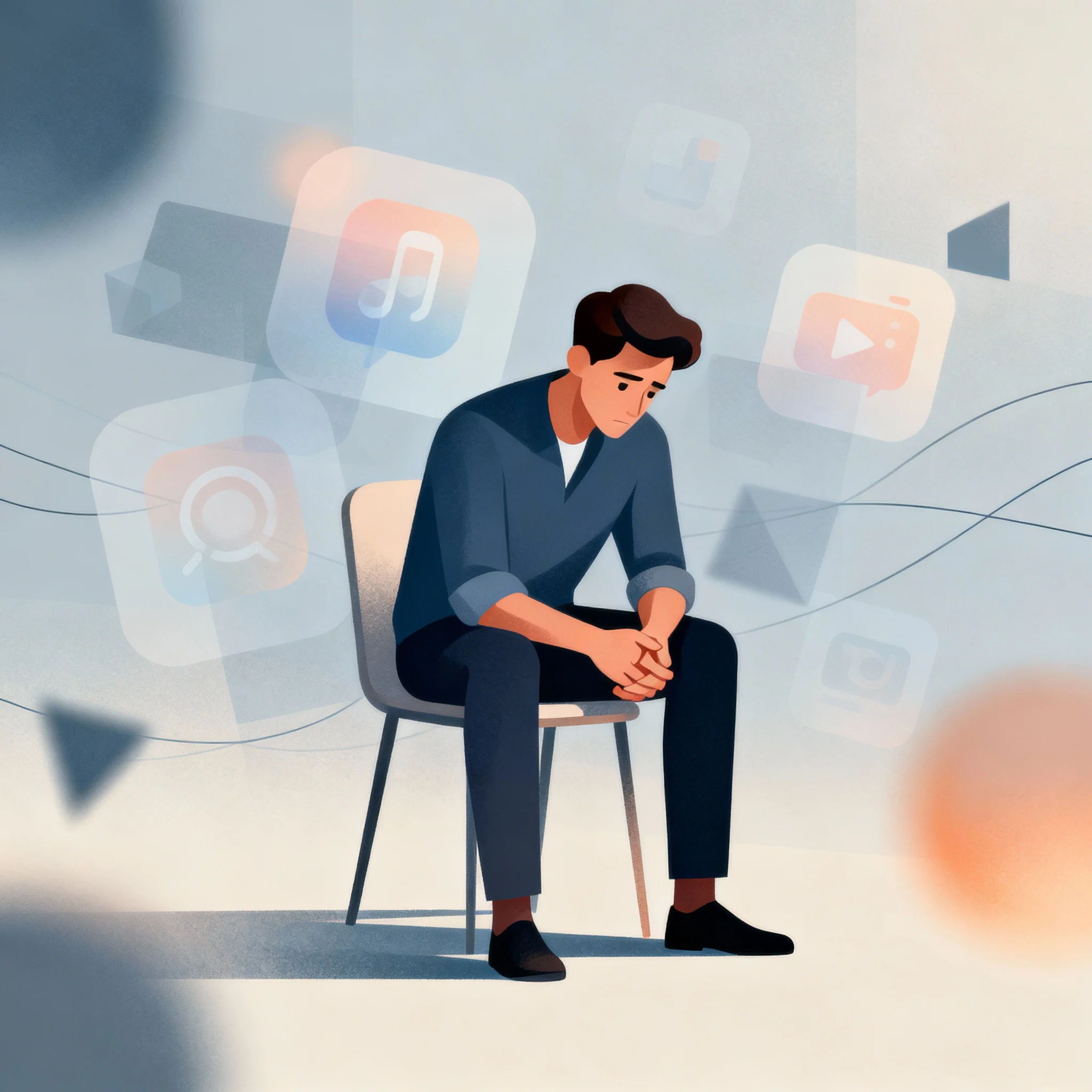 Image of a man sad and thinking about his decisions ai generated